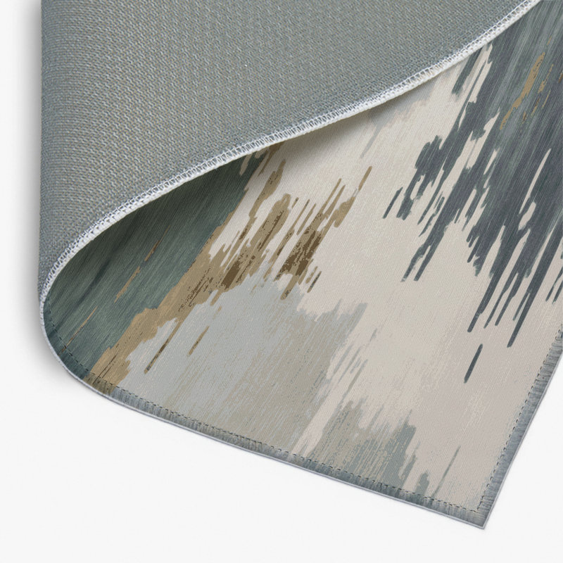 Watercolor Gray Indoor and Outdoor Area Rug, Rectangle 4' x 6'