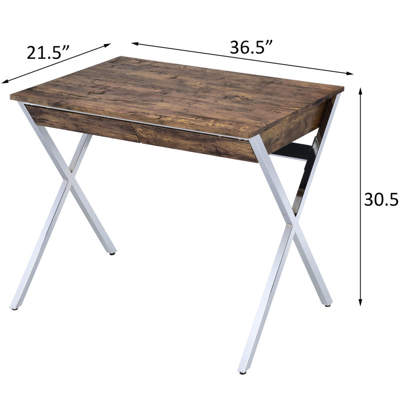 Bureau rustique avec plateau et pieds en chêne vieilli pour un look élégant