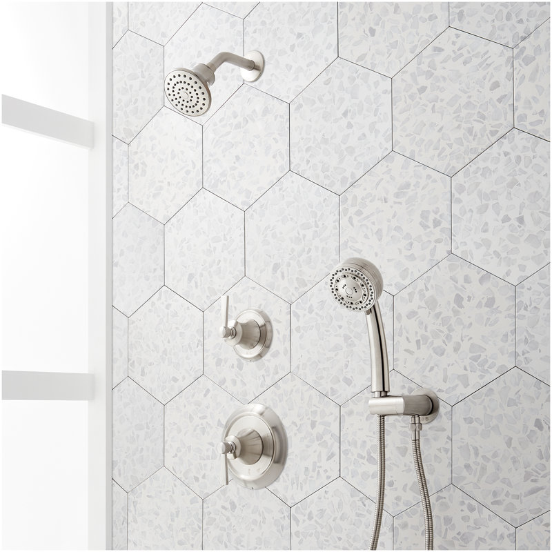Pendleton Pressure Balance Shower System with Hand Shower - Brushed Nickel, Brushed Nickel