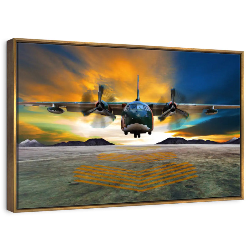 Air Force Aircraft, Floating Frame Gold, 40" X 27"