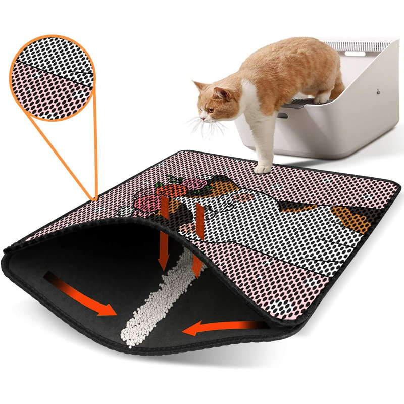 Premium Cat Litter Mat, 18 x 24 inches | 50% PVC / 50% Polyester, Machine Washable & Vacuum Friendly | Durable, Easy-Clean Design for Pet Owners | Protect Your Floors from Litter Messes
