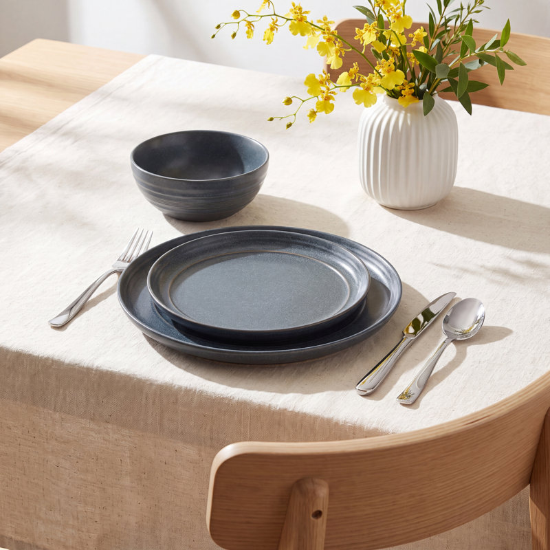 Stone Lain Elio 24-Piece Dinnerware Set Stoneware, Blue