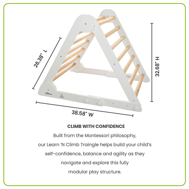 Triangle «Apprendre et grimper», Blanc doux avec naturel