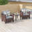 3-Piece Rattan Patio Chair and Side Table, All Weather Wicker Chair w/Steel Frame-1298157302
