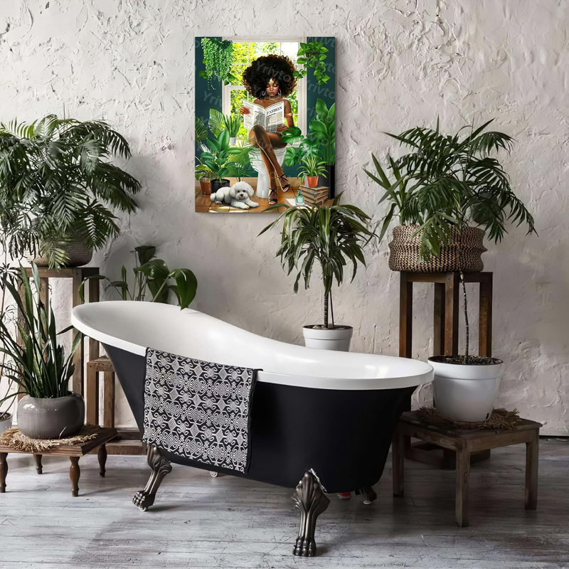 Art africain noir et américain, art mural pour salle de bain