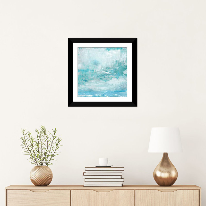 « skies », impression sur toile, H 16 po x l 16 po x P 1 po, Papier d'art encadré noir, Blanc