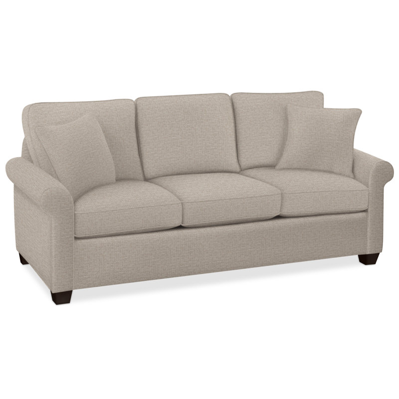 Park Lane Sofa, Java Finish, Innerspring Mattress, Beige Performance Fabric; 0851-73