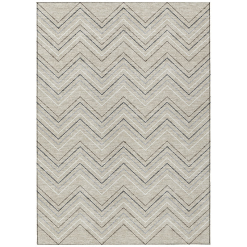 Machine Washable Indoor/Outdoor Jozwiak ACN2391 Geometric Rug, Rectangle 9' x 12'