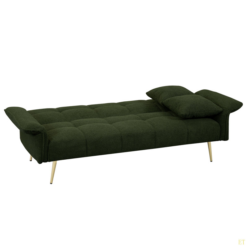Canapé-lit futon de 70,1 po, canapé-lit double convertible avec accoudoirs rabattables pour les salons et les petits espaces