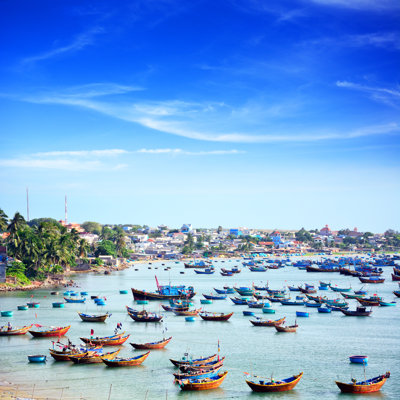 Fishing Boats In Vietnam by Alxpin - No Frame Print on Canvas