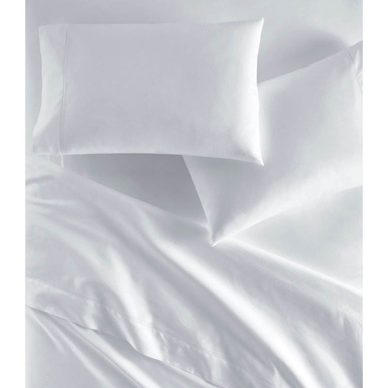 Virtuoso 600 Thread Count Egyptian Certified Cotton Sateen Flat Sheet, Full/Queen Flat Sheet, White