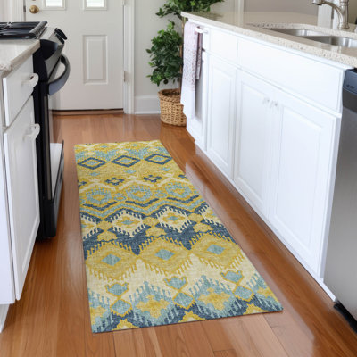 Tapis jaune Premium Alliah AMF108 lavable à la machine