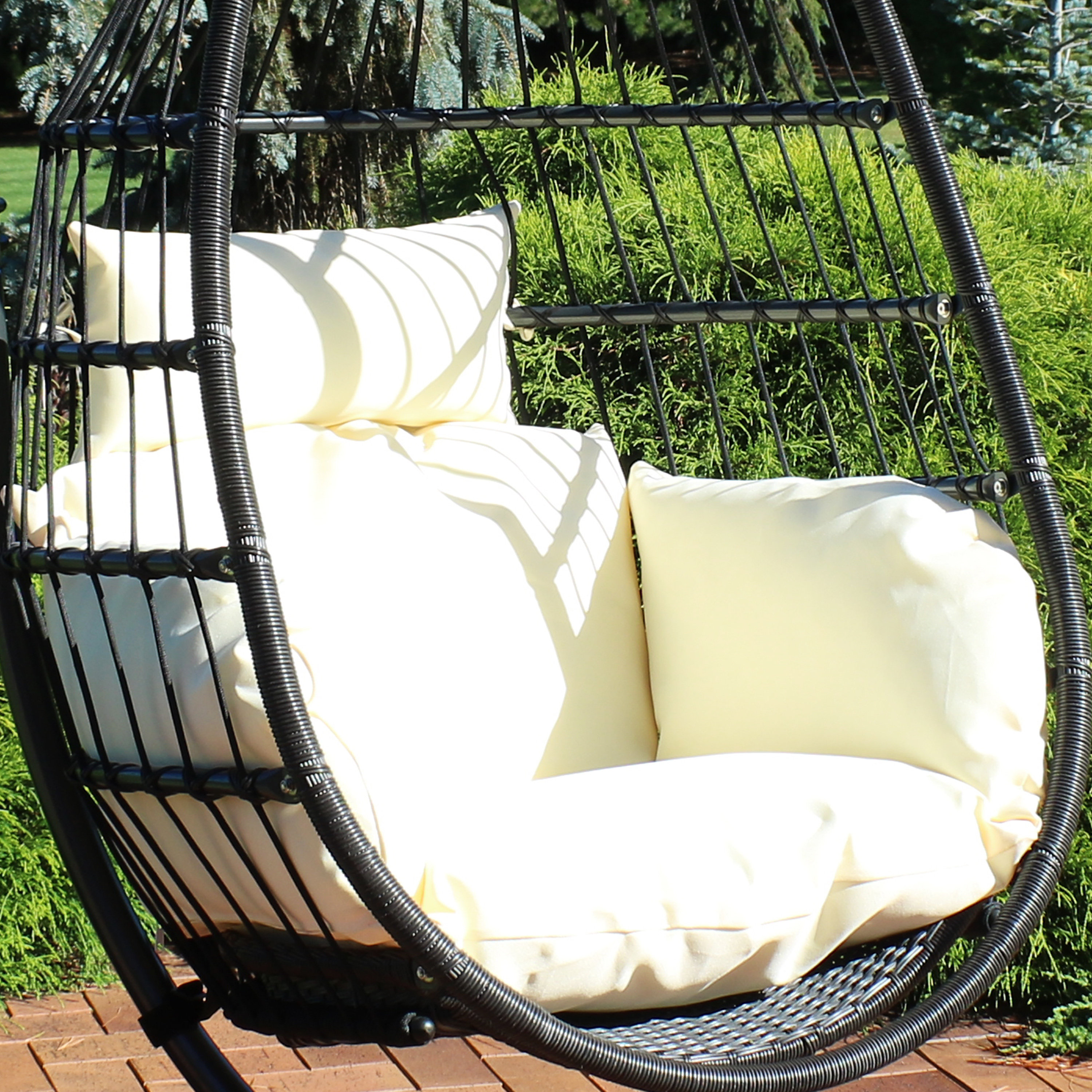 Hanging Basket Seat Cushion Hanging Egg Chair Cushions Hammock Chair  Cushions Thick Nest Back Pillow for Outdoor Patio Garden Swing Chair  Cushion Seat