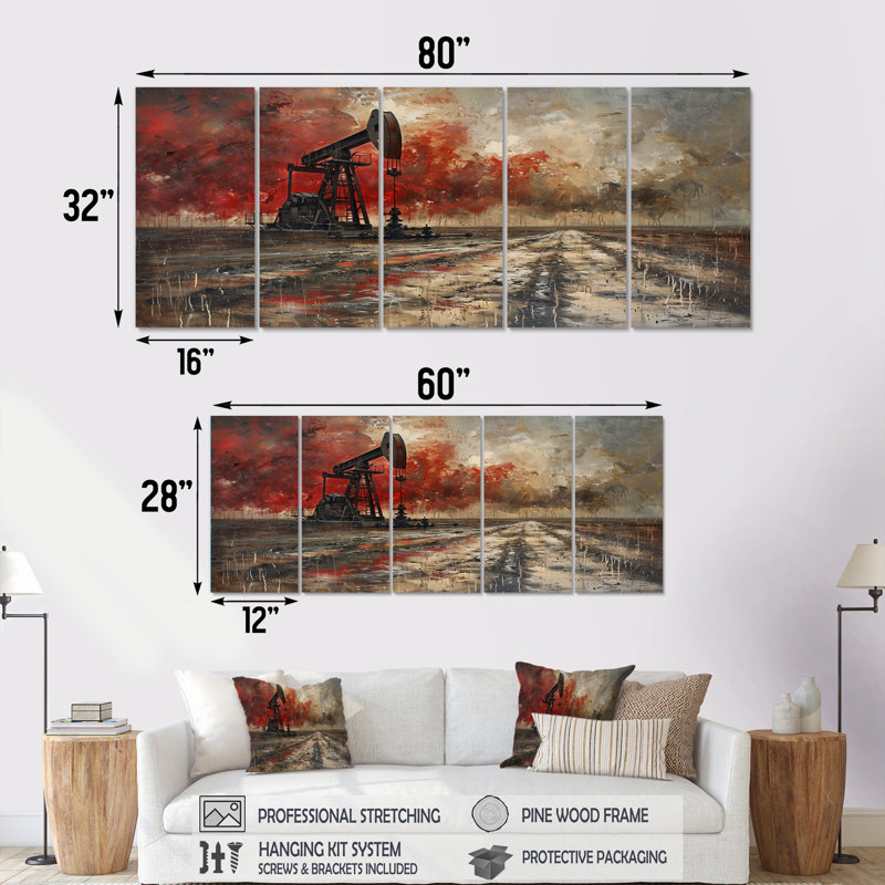 Kynslea - Ensemble d'art mural sur toile, H 32 po x l 80 po