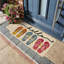 Tapis d'entrée « Bonjour l'été » pour intérieur et extérieur, motif tongs, antidérapant, en caoutchouc, idéal pour la décoration de sol de votre entrée de cuisine ou de cuisine (43 x 91 cm).-422293550