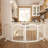27.6" Height Solid Wood Freestanding Pet Gate, 4 Panels Foldable Dog Gate