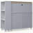 Rolling Kitchen Island With Extended Table, Kitchen Island on Wheels with LED Lights,Power Outlets and 2 Fluted Glass Doors, Kitchen Island with a Storage Compartment and Side 3 Open Shelves-1991143823