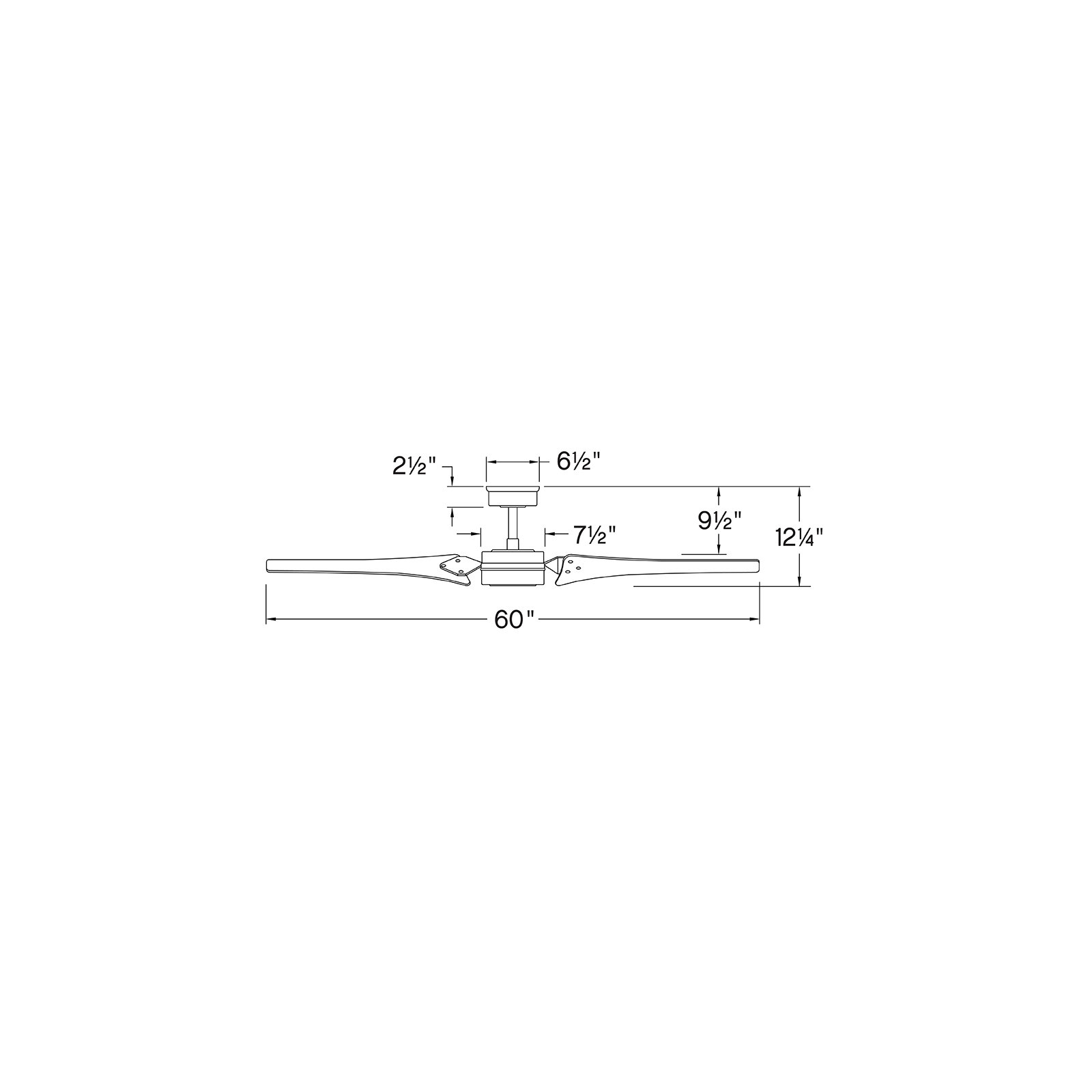 Bee 60'' 3 Blade Ceiling Fan, Matte Black