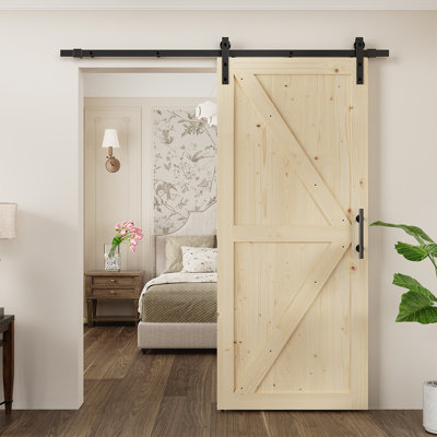 HomLux 84 in. H Barn Door with Barn Door Hardware