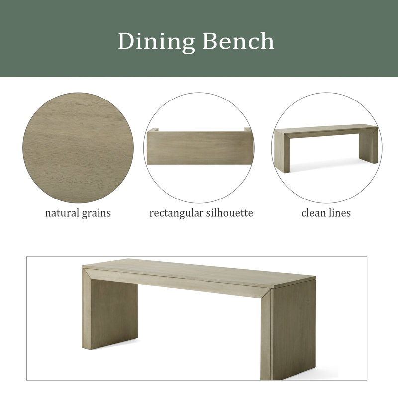 Banc de salle à manger en bois d'acacia, Gris/taupe