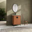 Meuble-lavabo de salle de bain avec lavabo supérieur, armoire de rangement moderne avec 2 portes à fermeture douce