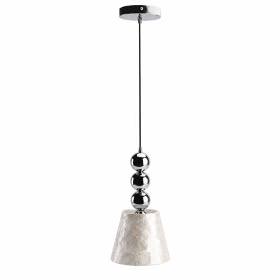 Luminaire suspendu en forme de coquillage naturel 6,9 "Capiz