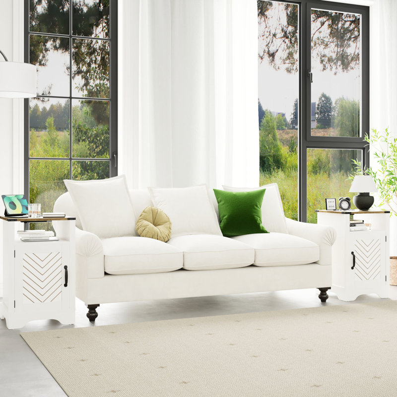 Table de bout avec prises électriques Rustic