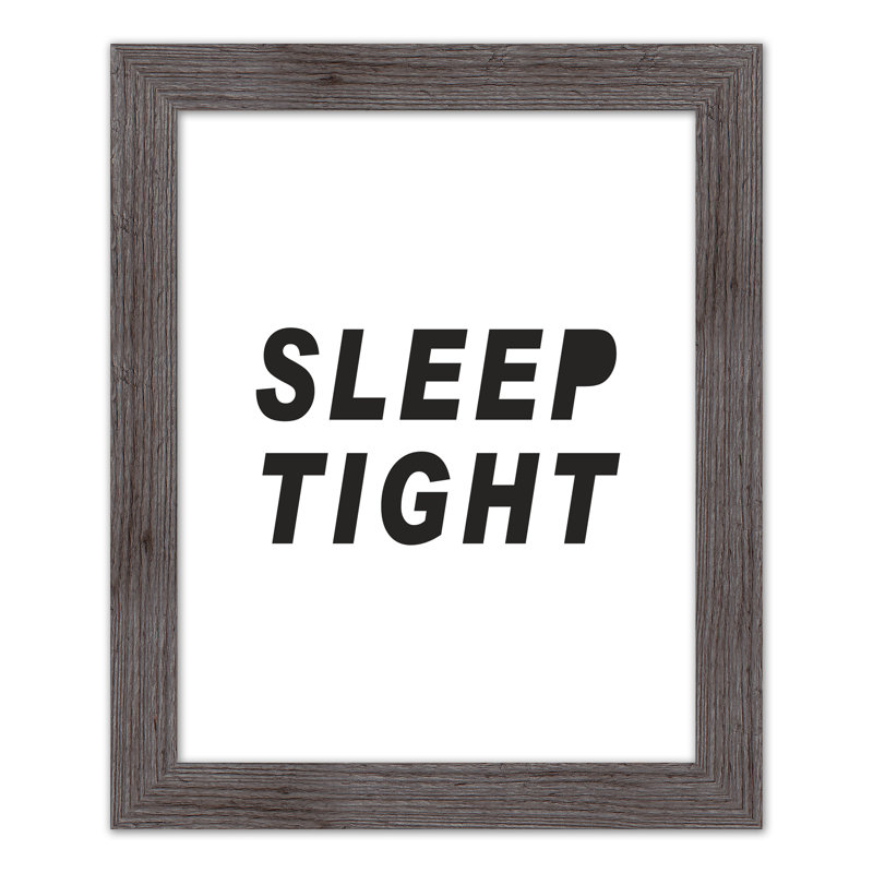 «Sleep Sleep», art encadré simple, H 20 po x l 16 po x P 0,75 po, Cadre gris