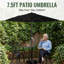  Parasol d'extérieur 7,5 pi, parasol de patio et manivelle à bouton-poussoir en métal 7,5 pi-1169962811