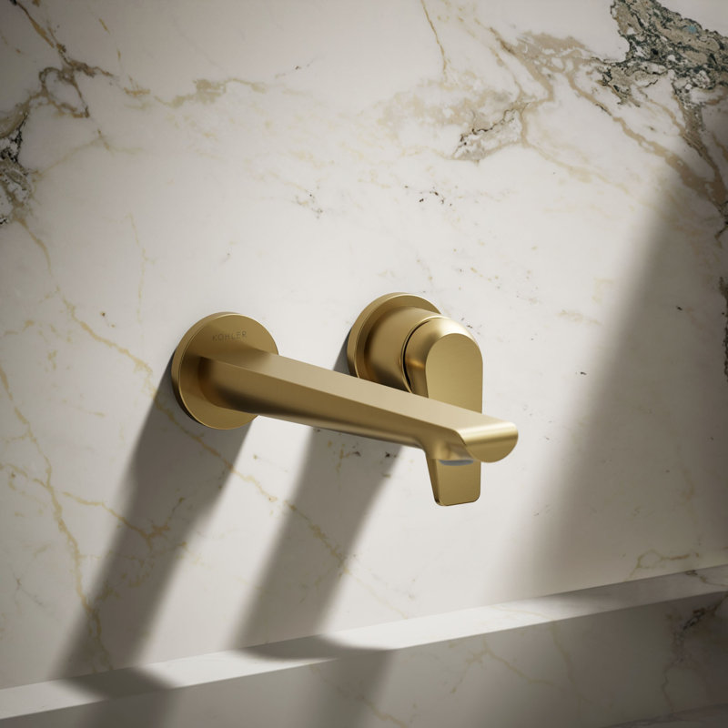 Avid Single-Handle Wall-Mount Bathroom Sink Faucet, Vibrant Brushed Moderne Brass