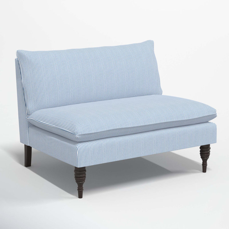 Cecelia 47'' Upholstered Loveseat, Prep Stripe Blue