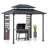 Rochdale 7 x 9 ft. Grill Gazebo, 2-Tier Hardtop Gazebo Pergola with Ceiling Hooks and Storage Shelves