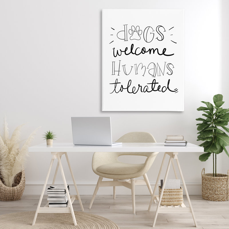 «Dogs Welcome Humans Tolerated», art mural par SD graphiques studio, H 48 po x l 36 po