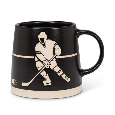 Wide Base Mug With Hockey Players