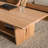 Burlywood Solid Wood Rectangular Coffee Table