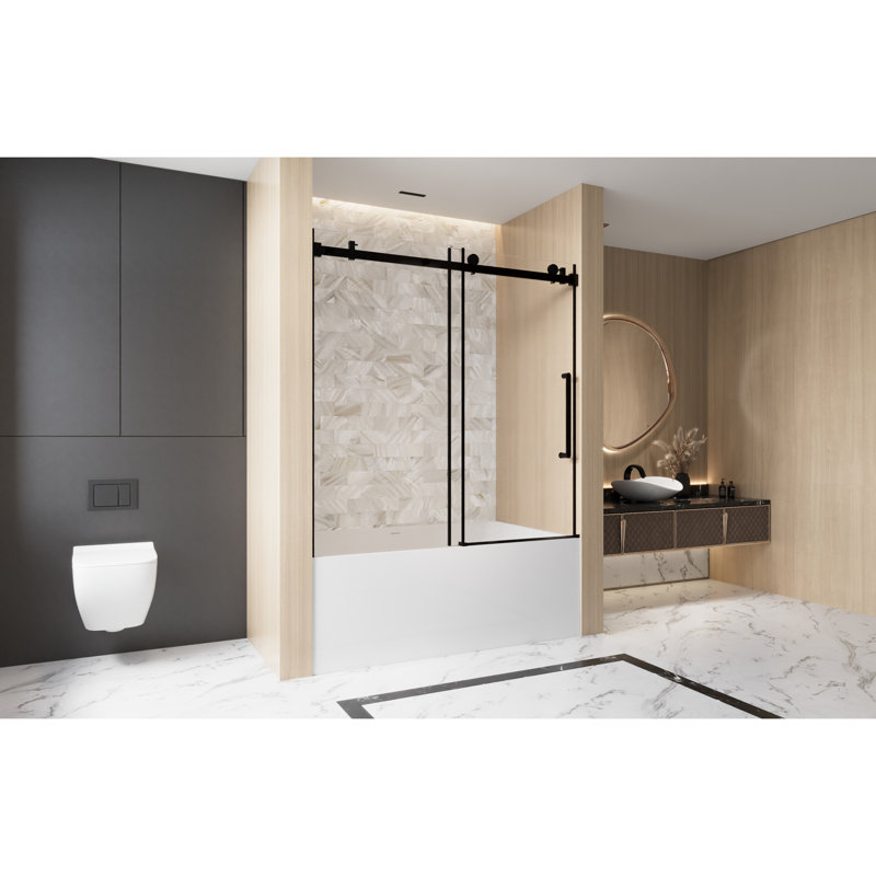 Smooth Sliding Function Tempered Glass Modern Design Bathroom Shower Use