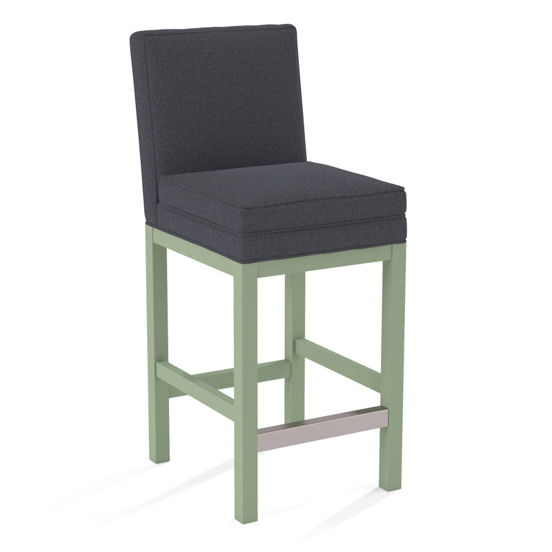 Upholstered Stool, Gray Sugar Performance; 0863-84, Celery Finish