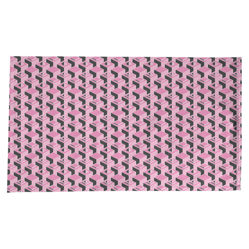 Classic Skyscrapers Tablecloth, Pink/Black