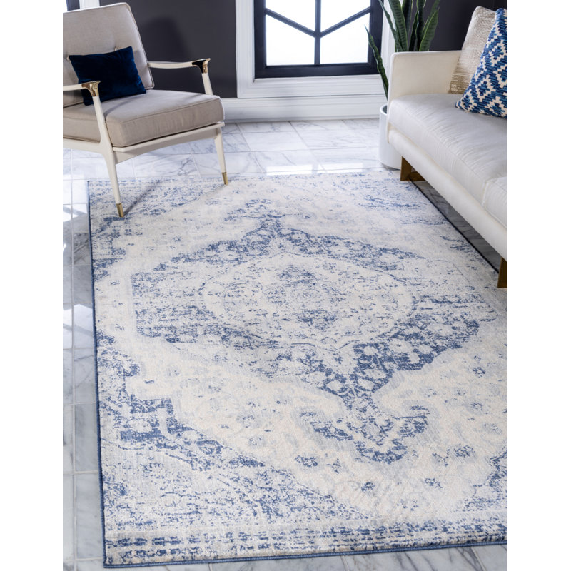 Tapis oriental bleu Polli, Rectangle 8 pi x 10 pi