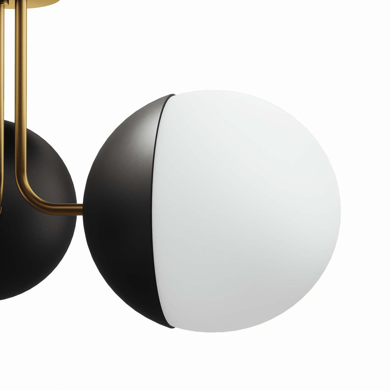 Plafonnier semi-encastré 3 lumières Stellar par Modway, Laiton
