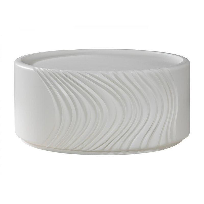 White Round Acrylic Mid Century Modern Occasional Table
