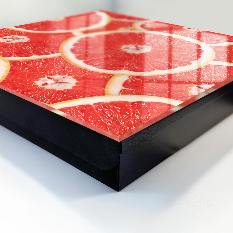 Key cabinet, Opens to the left, 30x30x5, White, Energetic grapefruit slices full of freshness, 