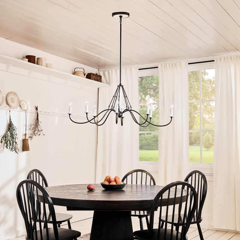 8 - Light Dimmable Classic / Traditional Chandelier, Anvil Iron, 18" H x 44.5" W x 44.5" D