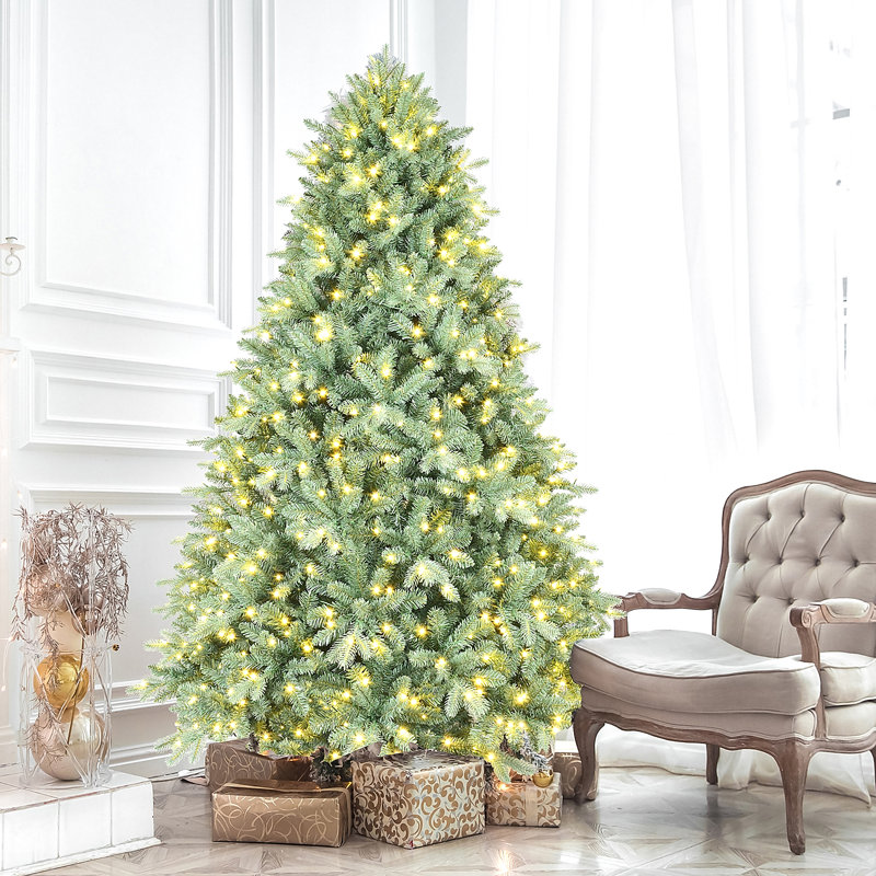 Arbre de Noël teinté pré-éclairé avec 800 lumières DEL blanc chaud - 2908 pointes PE + PVC, 40'