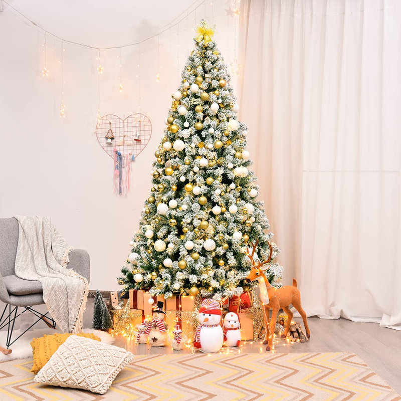Lighted Artificial Christmas Tree, 225cm H x 137cm W x 137cm D