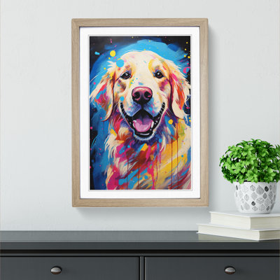 Golden Retriever Impressionism - Framed Print