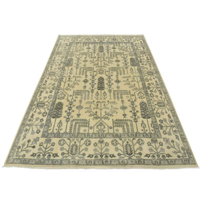 Tapis oriental traditionnel en laine noué à la main 8 pi 11 po x 11 pi Oushak