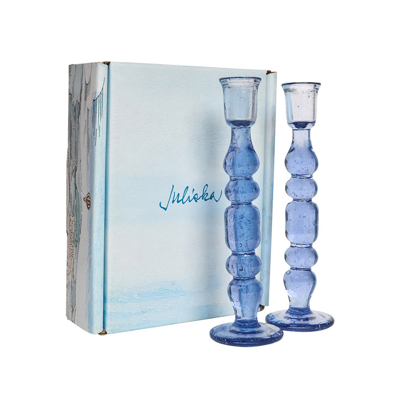 Provence Candlestick Set/2, 9" H x 2.5" W x 2.5" D, Chambray