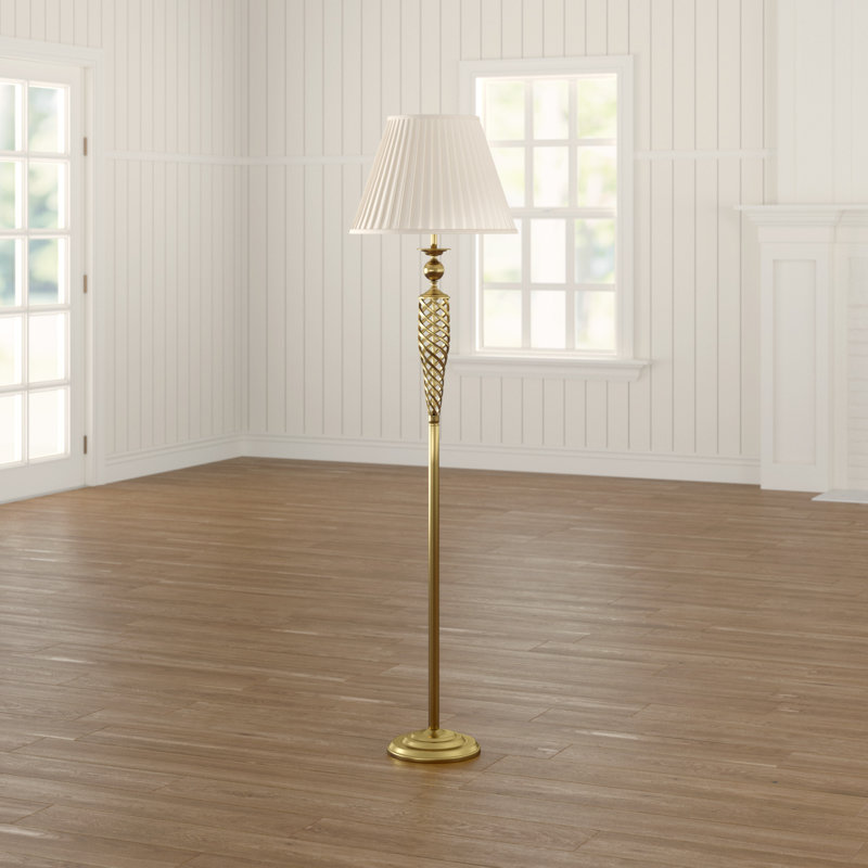 Amboyer 169cm Traditional Floor Lamp Set, Antique Brass