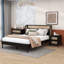 Grand lit plateforme en bois avec table de chevet et commode Abdelrahmane-615959019